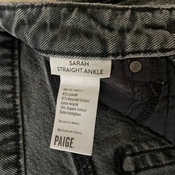PAIGE Women's Sarah Straight Ankle Jeans with Undone Hem size 25 - Picture 5 of 7